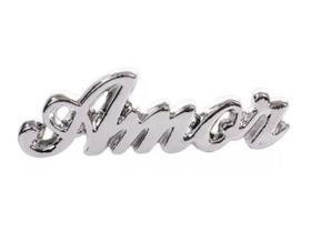 Palavra Decorativa Amor 15X5cm Porcelana Metalizado