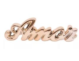 Palavra Decorativa Amor 15X5cm Porcelana Metalizado