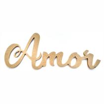Palavra Decorativa Amor Lettering Para Parede 35cm em Mdf Cru 6mm