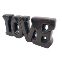 Palavra Decorativa De Ceramica Love Preta Lyor R.4536