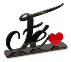 Palavra Decorativa Fé Acrílico Espelhado Mdf.