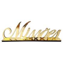 palavra Decorativa - Missões Dourado de Mesa para Sala Rack Base