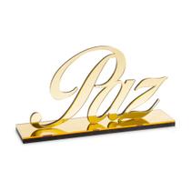 Palavra Decorativa Paz Acrílico Espelhado Mdf