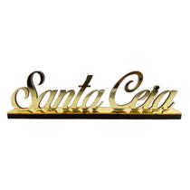 Palavra Decorativa Santa Ceia Acrílico Espelhado Dourado Decoração de Mesa Palavra Decorativa Santa Ceia Acrílico Espelhado Dourado Decoração de Mesa