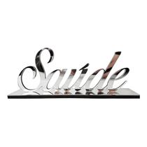 Palavra Decorativa Saúde Enfeite Decorativo Acrílico Espelhado Prateado Palavra Decorativa Saúde Enfeite Decorativo Acrílico Espelhado Prateado