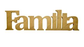 Palavra FamÍLia 15mm 42x12 Enfeite Mdf Madeira