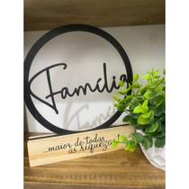 Palavra Família, Decoração Casa, Totem Família, Decoração Afetiva Palavra Família, Decoração Casa, Totem Família, Decoração Afetiva