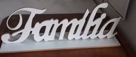 Palavra família em mdf branco 6mm Palavra família em mdf branco 6mm