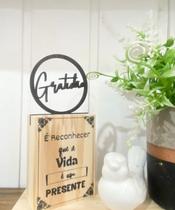 Palavra Gratidão Decoração de Mesa Gratidão Placa de Mesa Decorativa Gratidão