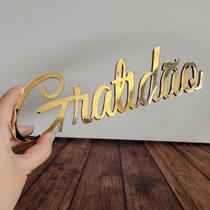 Palavra Gratidão em acrilico espelhado 2mm - MEDIDA 30X9 CM - BRIND55
