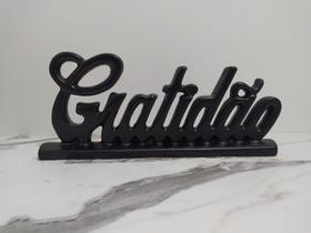 Palavra Gratidão preta 30 cm em Resina DECORAÇÃO sala quarto escritorio Palavra Gratidão preta 30 cm em Resina DECORAÇÃO sala quarto escritorio