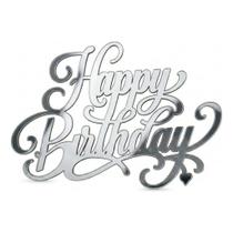 Palavra Happy Birthday Topper Bolo Placa Parede Aniversario Festa Decoração Letreiro Ouro