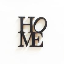 Palavra Home 13cm / Casa, lar - Toque 3D - Cor: Preto
