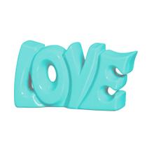 Palavra Love Decor em Cerâmica - Azul Claro