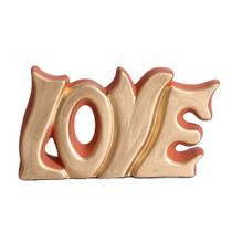 Palavra Love Grande em Cerâmica Fosca Decor de Sala - Terracota Gold
