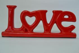 Palavra Love Vermelha decorativa De Cerâmica