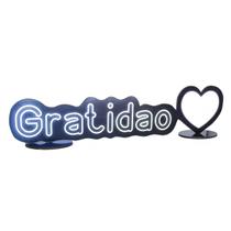 Palavra Mdf com Base para Mesa 30X8cm Gratidão Decorativa Palavra Mdf com Base para Mesa 30X8cm Gratidão Decorativa