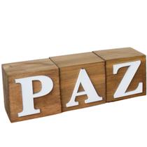 Palavra Paz em Madeira Pinus Rústica Palavra Paz em Madeira Pinus Rústica