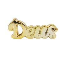 Palavra Porcelana Deus 14 cm - Dourado