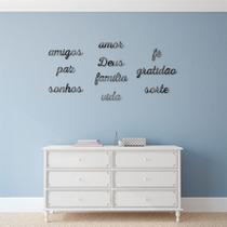 Palavras Decorativas Positivas Espelhadas Chumbo