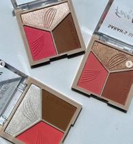Paleta 3 em 1 - face makeup - blush iluminador e contorno - sarahs beauty