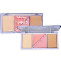Paleta Blush e Iluminador Ruby Rose Feels 10.3g Hb-7529/1