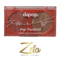 Paleta Compacta Duo Blush Matte E Iluminador Cor C - Dapop