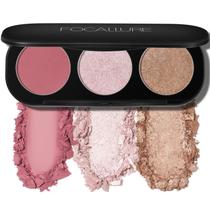 Paleta de blush e iluminador FOCALLURE 3 em 1 sem crueldade