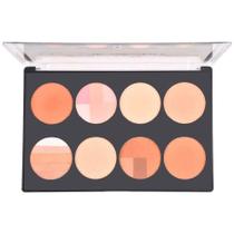 Paleta De Blush Iluminador e Pó Brilliant 8 Cores Ruby Rose