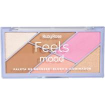 Paleta De Bronze Blush e Iluminador Feels Mood Rubyrose