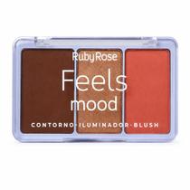 Paleta De Contorno, Iluminador, Blush Feels Mood Hb7526 Ruby Rose
