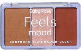 Paleta De Contorno, Iluminador, Blush Feels Mood - Ruby Rose