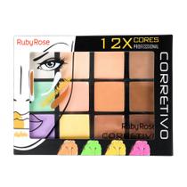 Paleta De Corretivo Colorida 12 Cores Profissional Ruby