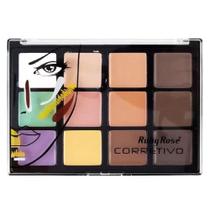 Paleta de corretivos 12x cores dark ruby rose hb-8087 Paleta de corretivos 12x cores dark ruby rose hb-8087