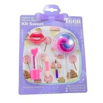 Paleta de Gloss e Batom Bastão Infantil Kit Sweet Fenzza