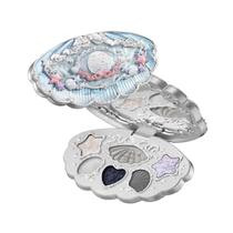 Paleta de maquiagem facial Flower Knows Shell's Jewel de 6 cores, sombra, blush, realce e contorno, paleta de maquiagem facial tudo-em-um com 4 tons foscos e 2 tons esfumaçados cintilantes (03 em águas profundas, 0,23 onças)