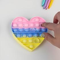 Paleta de Pop It Colorida em Formato de Coração - Brinquedo Sensorial Relaxante