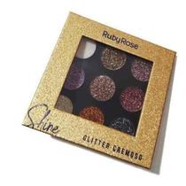 Paleta De Sombra Shine Glitter Cremosa - Dourado - Ruby Rose