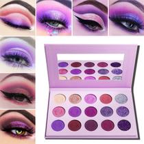 Paleta de sombras Afflano Purple Matte Glitter 15 cores