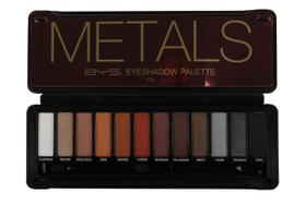 Paleta de sombras BYS Metals 12 tons metálicos com espelho