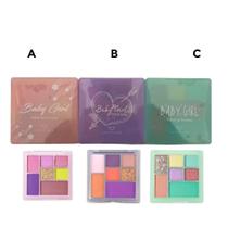 Paleta de sombras com 3 opções de tons alegres e suaves