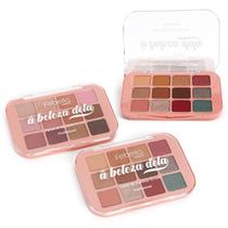 Paleta de Sombras febella 12 Cores alta pigmentação Beleza Delas