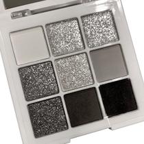 Paleta de Sombras Go Ho - 9 Cores Preto, Cinza e Prata