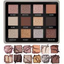 Paleta de sombras Lamora Nude Neutral 12 tons com espelho