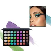 Paleta de Sombras POPFEEL 40 cores Pigmentada Longa Duração