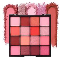 Paleta de sombras SUAKE 16 cores: matte shimmer, rosa, vermelho