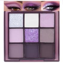 Paleta de sombras SUAKE 9 cores: roxo, prata, branco, bronzeado