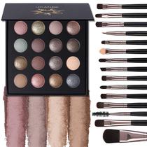Paleta de sombras UCANBE Baked 16 cores com conjunto de 15 pincéis Paleta de sombras UCANBE Baked 16 cores com conjunto de 15 pincéis