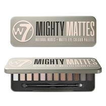 Paleta de sombras W7 Mighty Mattes - 12 Cores Naturais Nuas - Maquiagem Duradoura Impecável