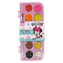 Paleta de Tinta Minnie Aquarela 12 Cores C/ Pincel - Dac Paleta de Tinta Minnie Aquarela 12 Cores C/ Pincel - Dac